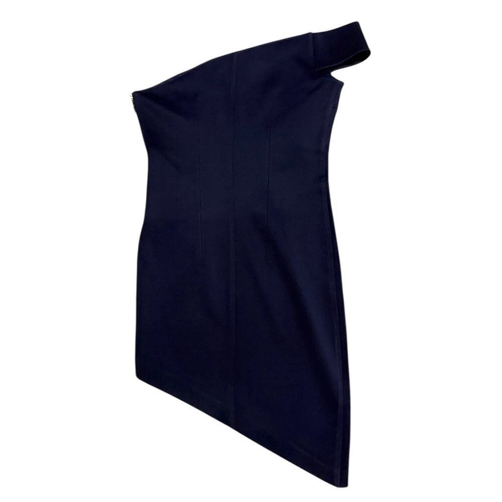 Safiyaa Deep Navy One Shoulder Asymmetric Hem Cocktail Dress Size FR 40 US 8 - Picture 5 of 7